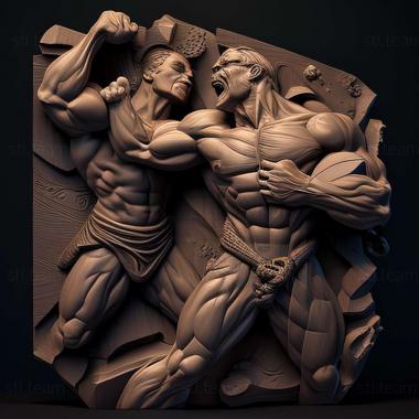 3D model Training Wrecks Muscle Battle Double Battle (STL)